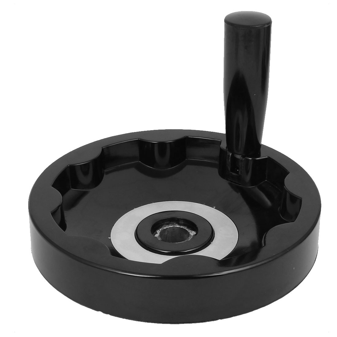 16mm Dia Hole Milling Machine Folding Handle Hand Wheel Black 155mm Wheel Dia
