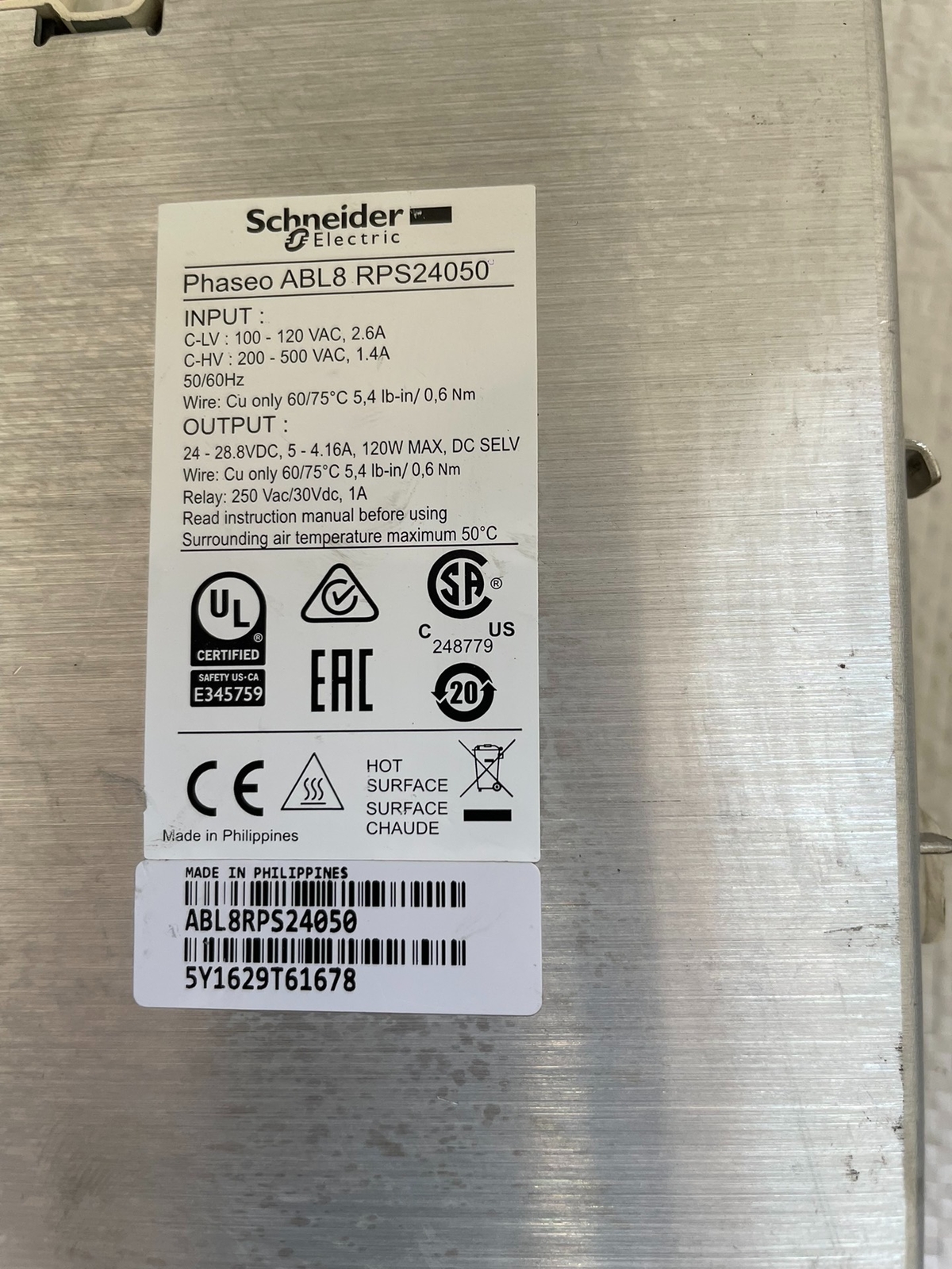 1p Schneider ABL8 RPS24050 ． Accept counteroffer