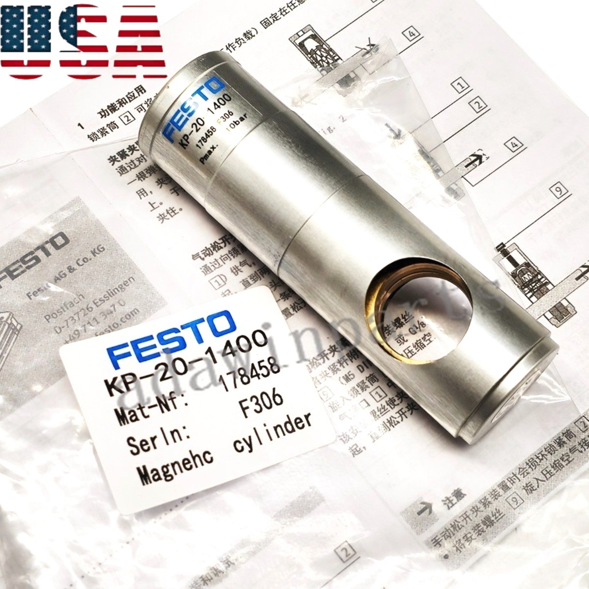 New In Box Cylinder Clamping Cartridge Device For Festo 178458 KP-20-1400