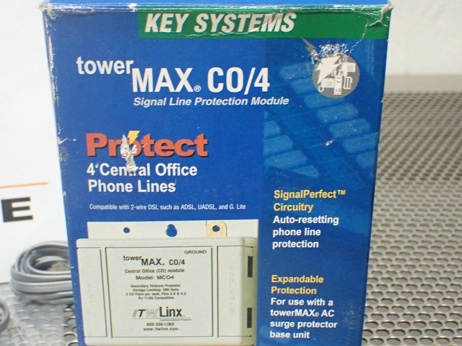 Key Systems Tower Max C0/4 Signal Line Protection Module MC04 New Old Stock