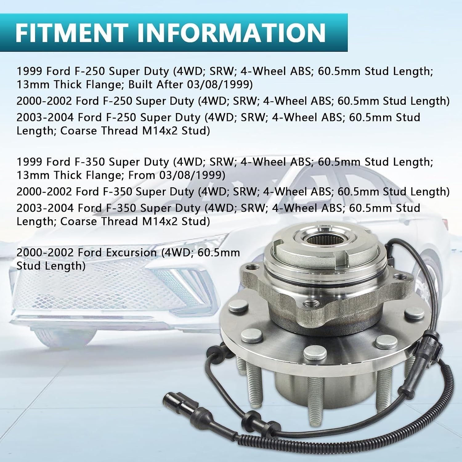 515020 Front Wheel Bearing Hub Assembly for Ford F-250 F-350 Super Duty 1999 …