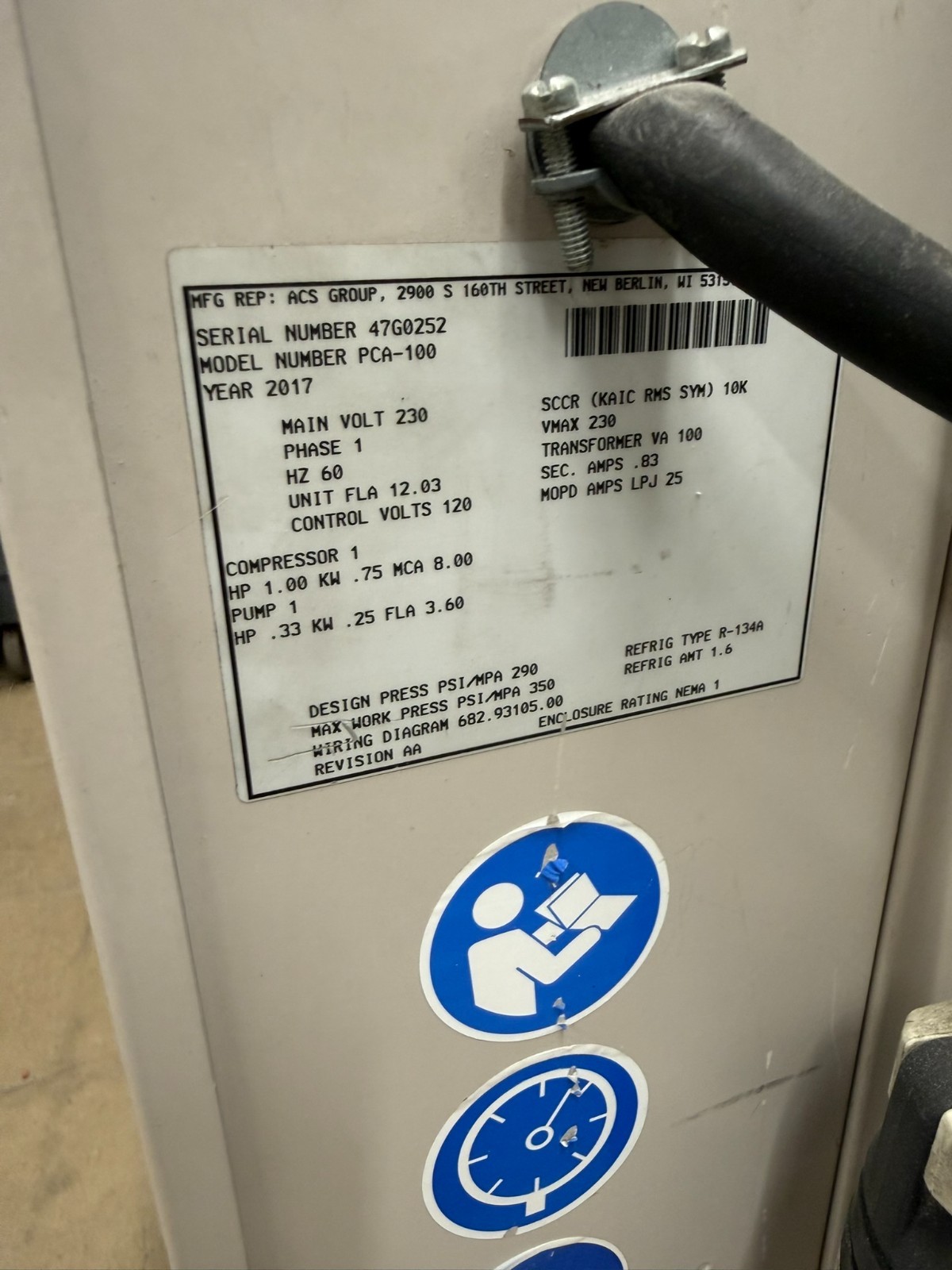 AEC Portable 1 Ton Chiller Model PCA-100