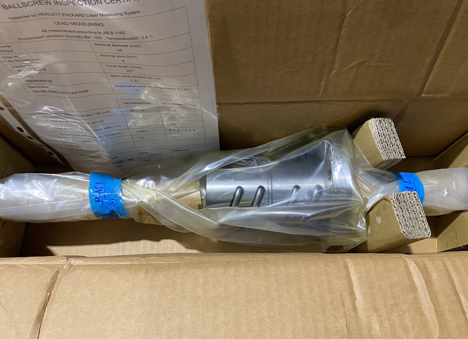PMI BA300800031-0 Precison Ground Ballscrew R45-8B2-FDWC-1027-1407-0.008