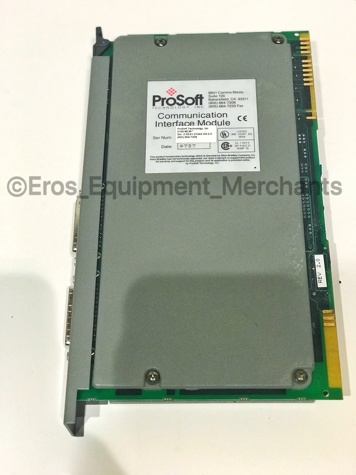 Prosoft 3100-MCM Communication Interface Module See: 2.03/41-01044 OS:2.0