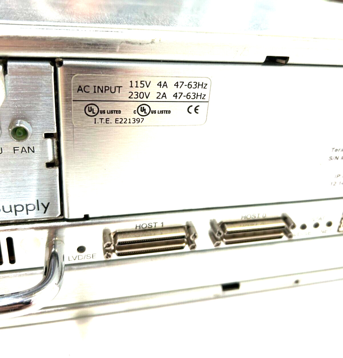 NEXSAN SATABOY 3U RACK MOUNT 115V 4A 47-63Hz 230V 2A 47-63Hz