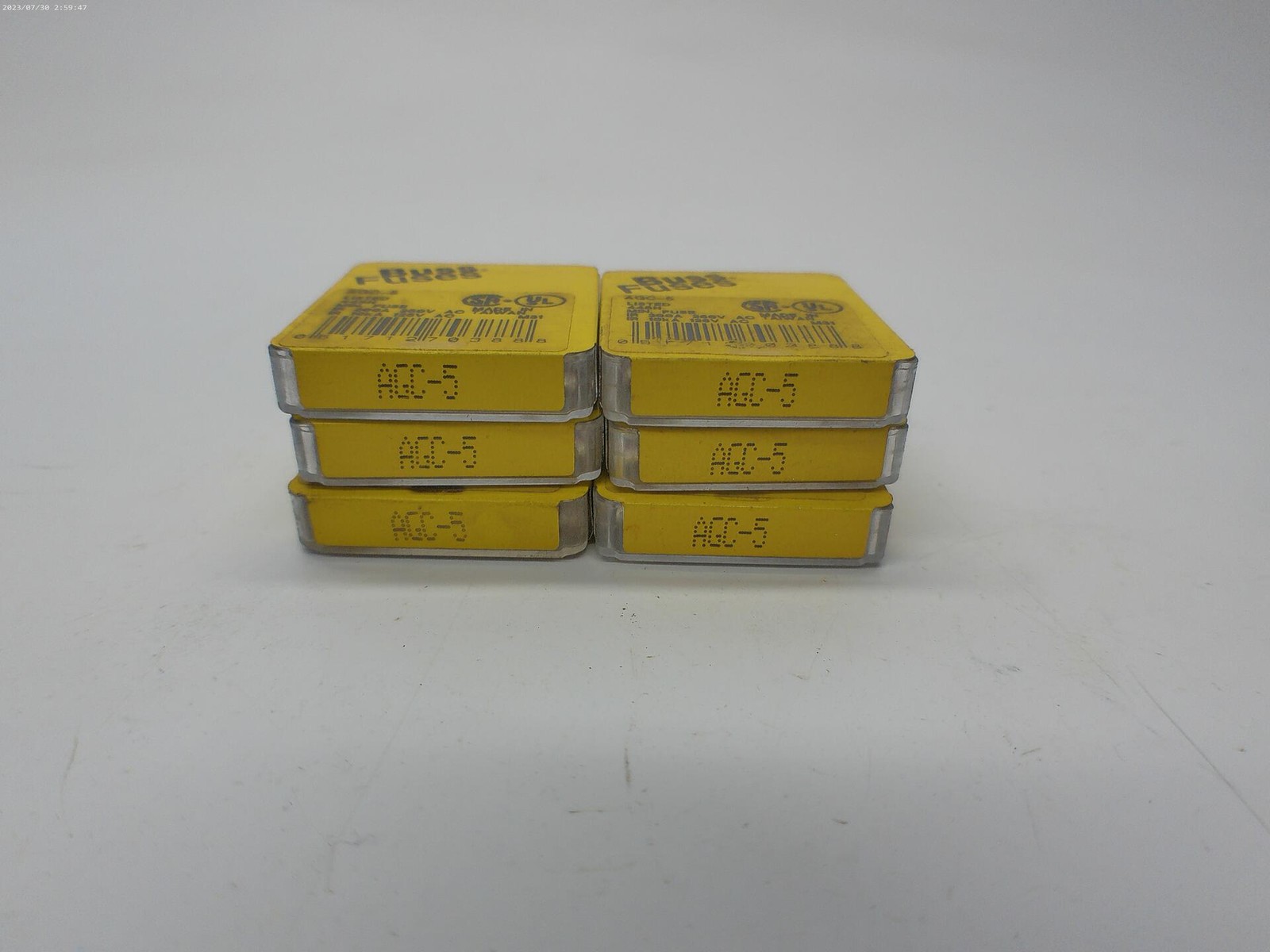 BUSSMANN ABC-5 FUSE LOT OF 6 PKG OF 5 NSMP