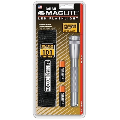 MAG-Lite SP2209HJ Mini Maglite LED Flashlight 2 AA 127 Lumen Gray