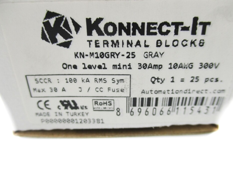 KONNECT-IT KN-M10GRY-25 (PKG OF 25) NSMP