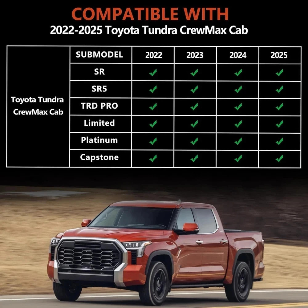 KARPAL Floor Mats Fit for Toyota Tundra 2022-2025 2026 CrewMax Cab, Custom Fit