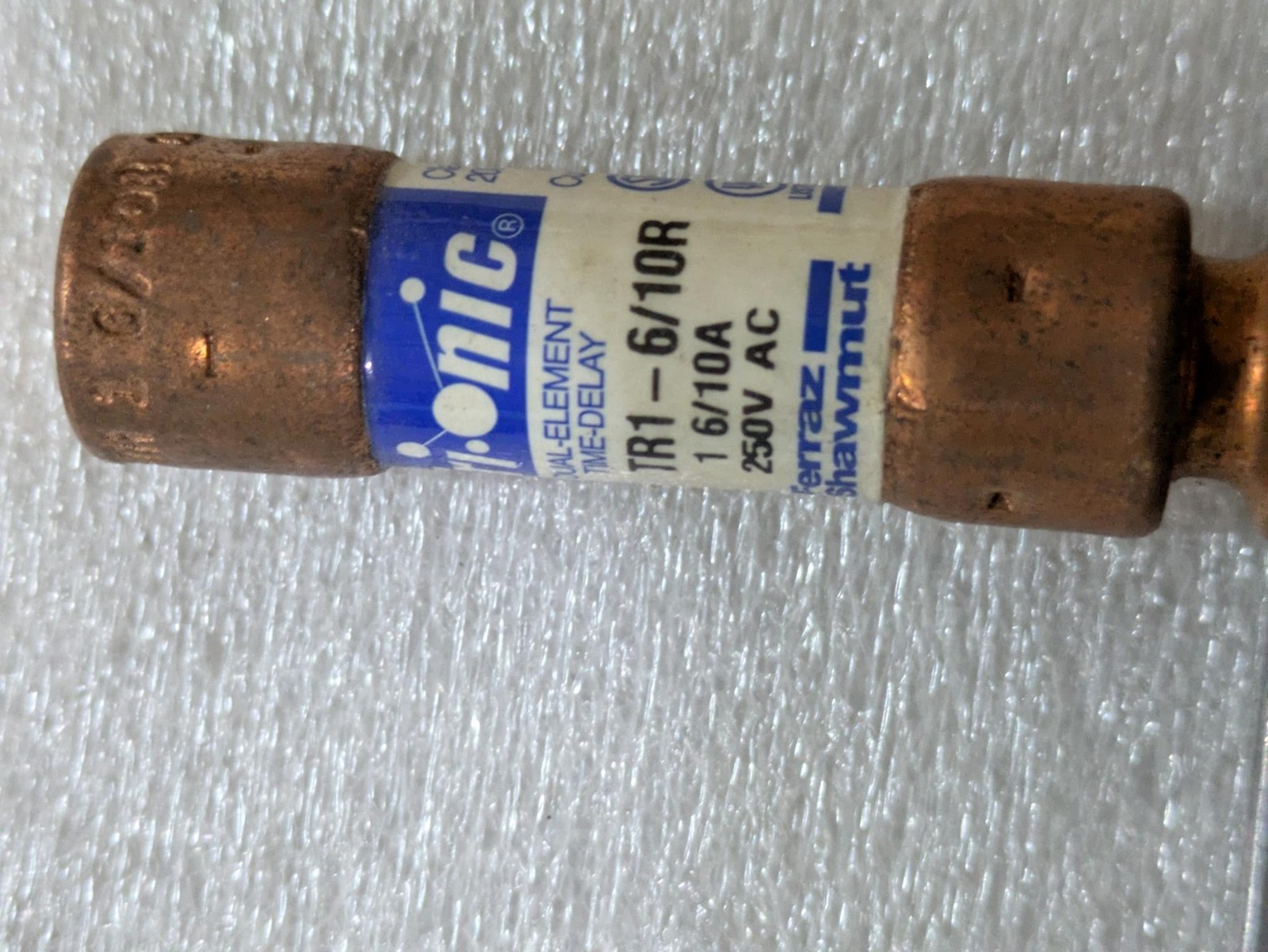 Ferraz Shawmut TR1-6/10R Tri-Onic Time-Delay Fuse 1.6A 250VAC RK5 3/order
