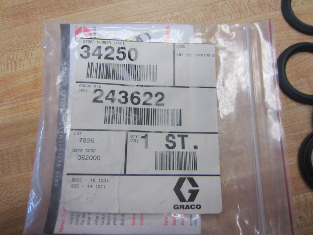 Graco 243622 Packing Set A87 VEE Tuff-Stack Packings