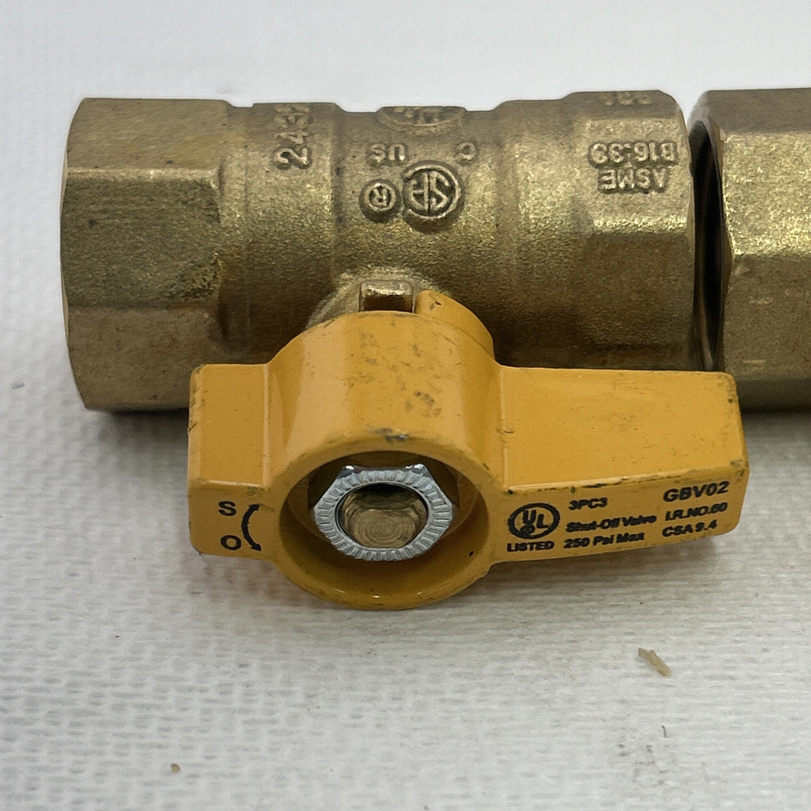 LOT OF 2, GBV02, SHUTT-OFF BRASS VALVE, LPG BALL VALVE 3/4 FNPT 175G