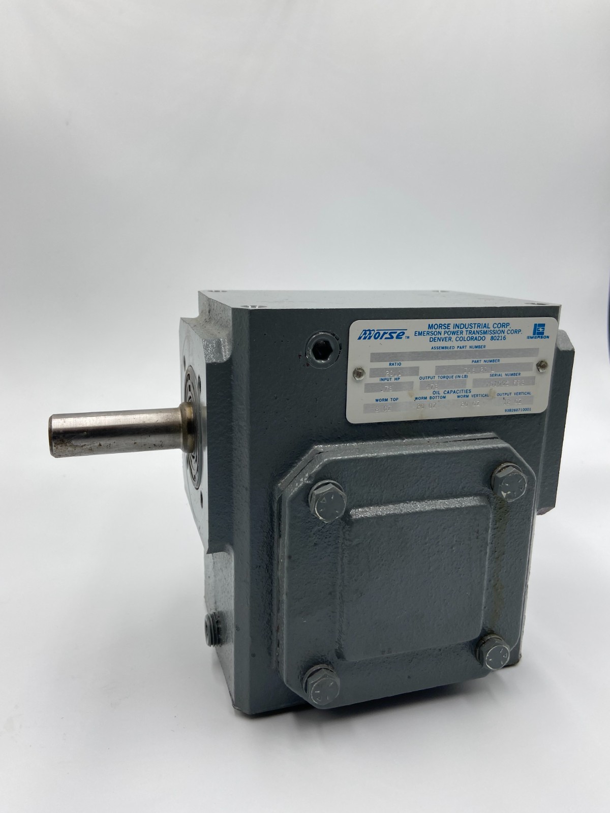Morse Industrial Corporation – Raider Worm Gear Reducer – 175UL20, XD1005-New