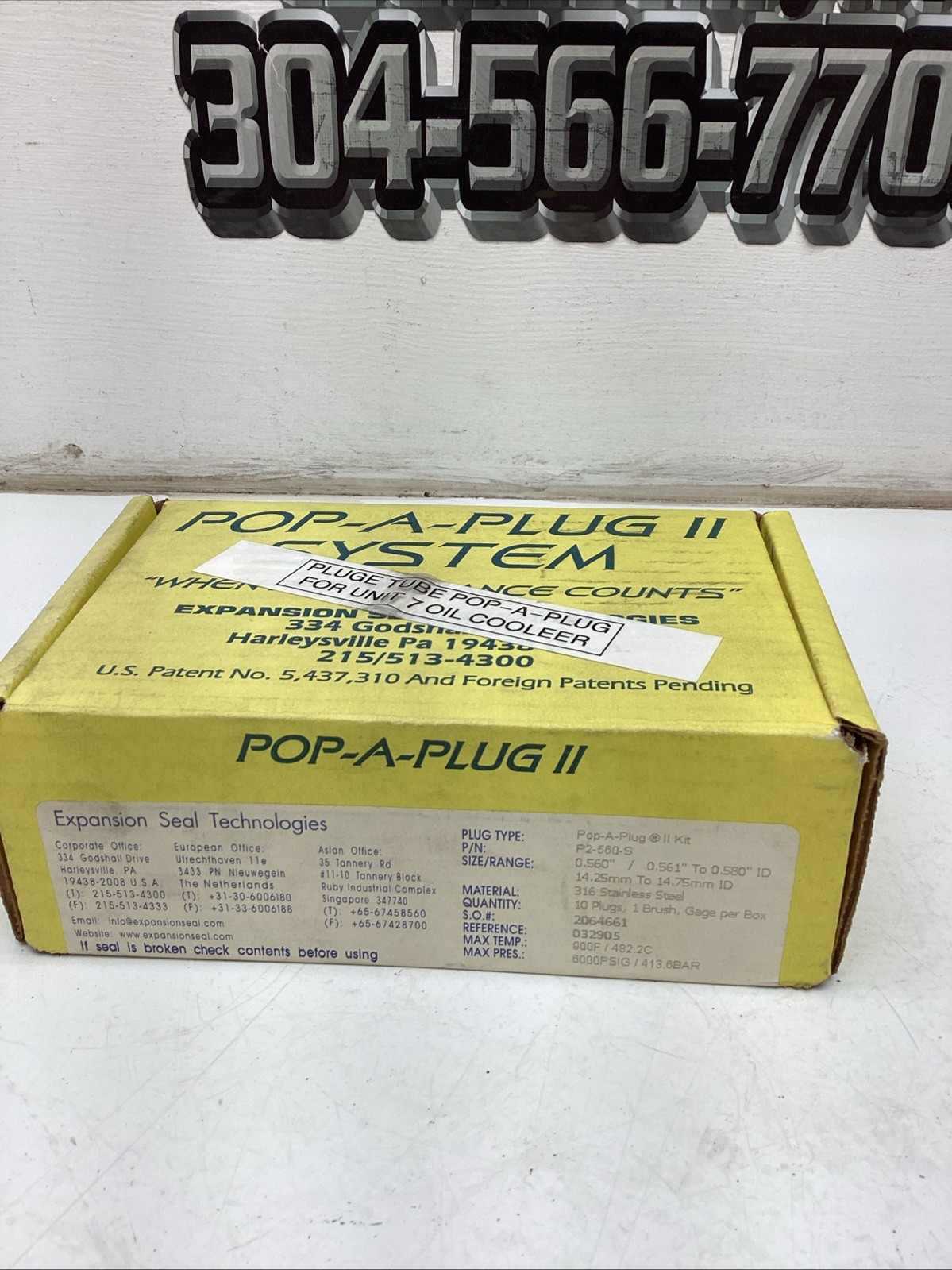 EST Group Inc Pop-A-Plug II Kit P2-560-S NIB Sealed