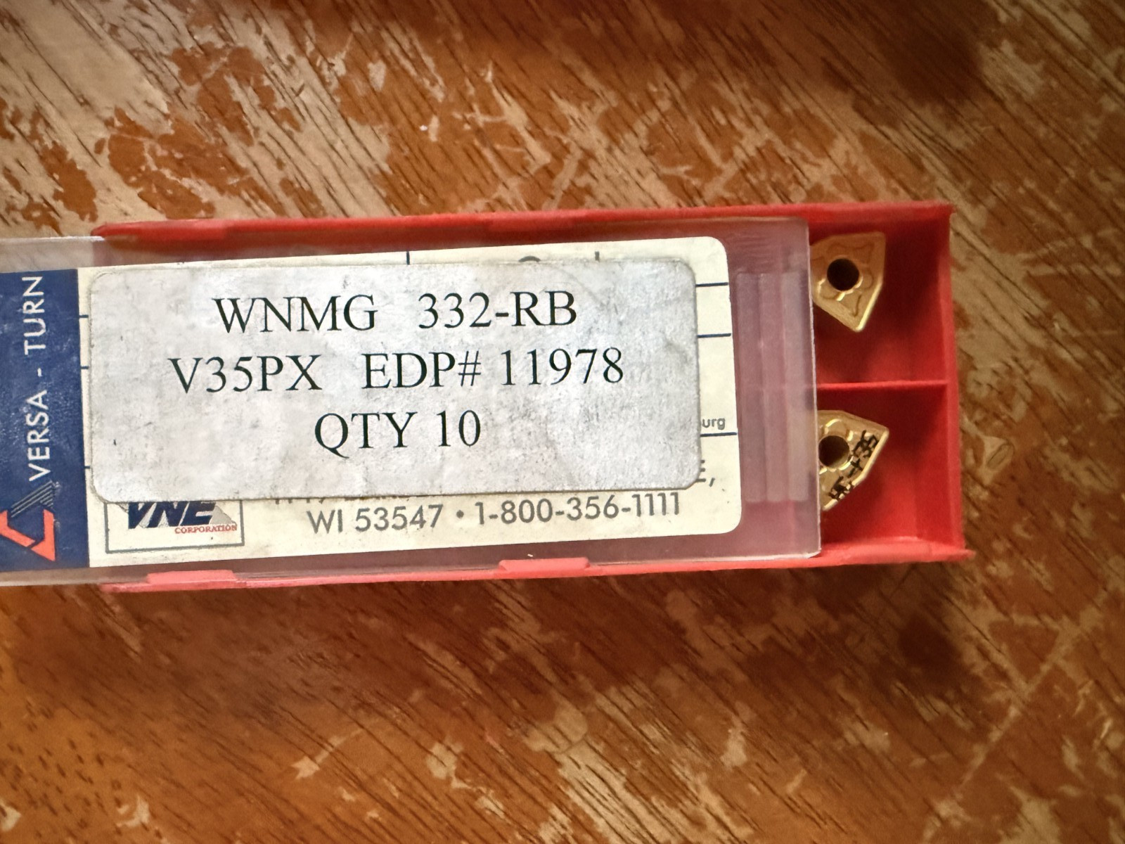 NEW PACK of 10 VERSA VNE Carbide Turning Insert # WNMG 332-RB HC-P35 V35PX vh4