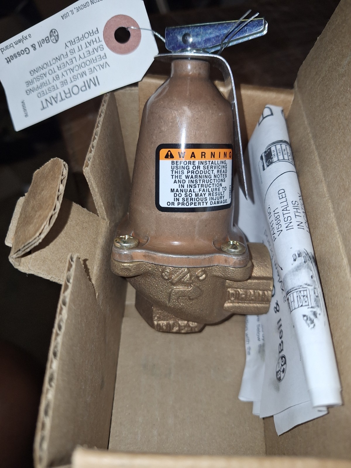 Bell & Gossett 110125 3/4″, 75 psi Relief Valve 1,615,000 BTU/HR