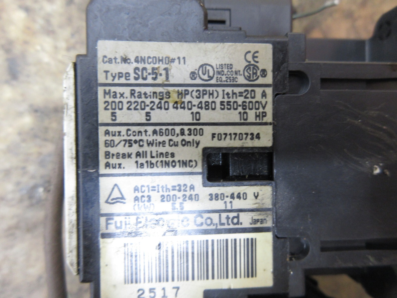 FUJI CONTACTOR SC-5-1 (19) 4NC0H0#11 32A