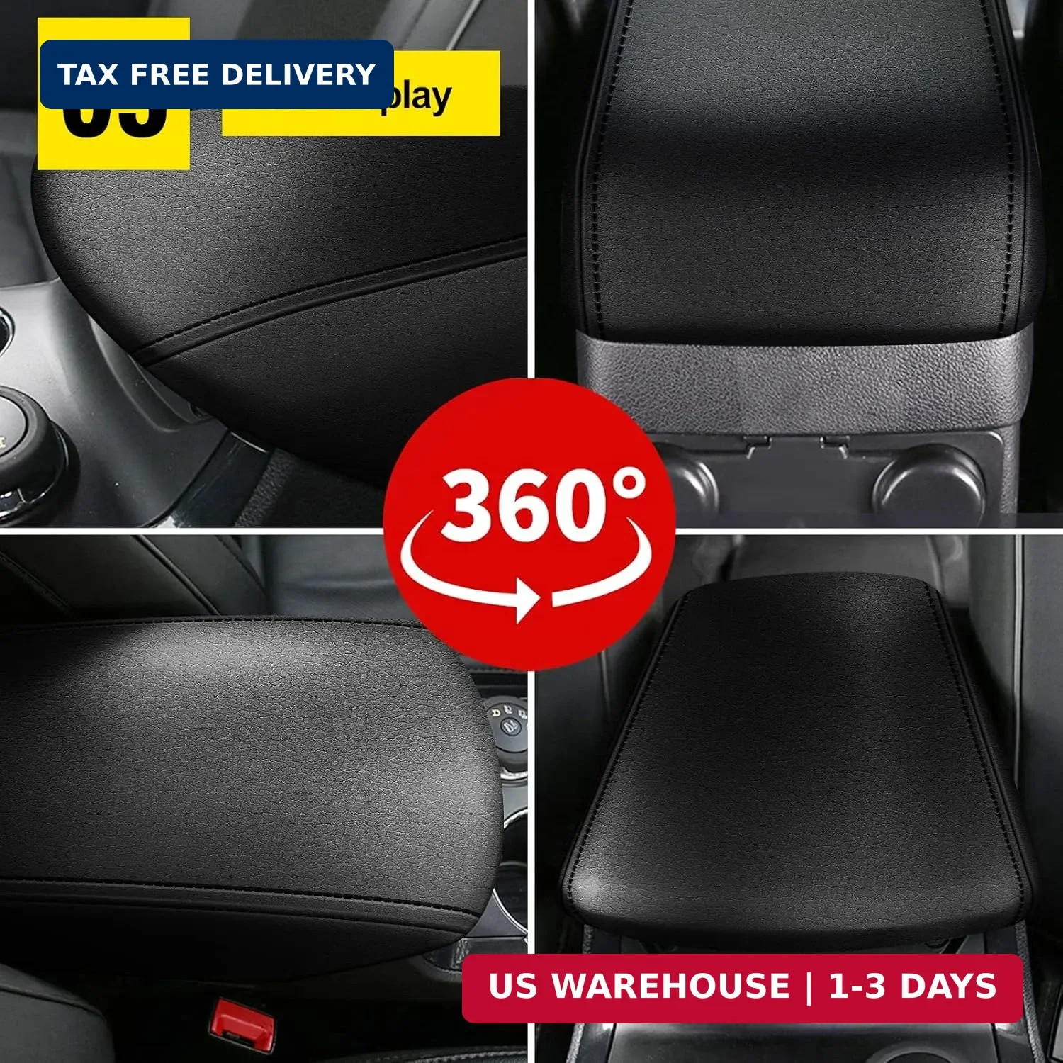 AOMSAZTO Armrest Console Console Covers for Ford Explorer 2011-2019 Black
