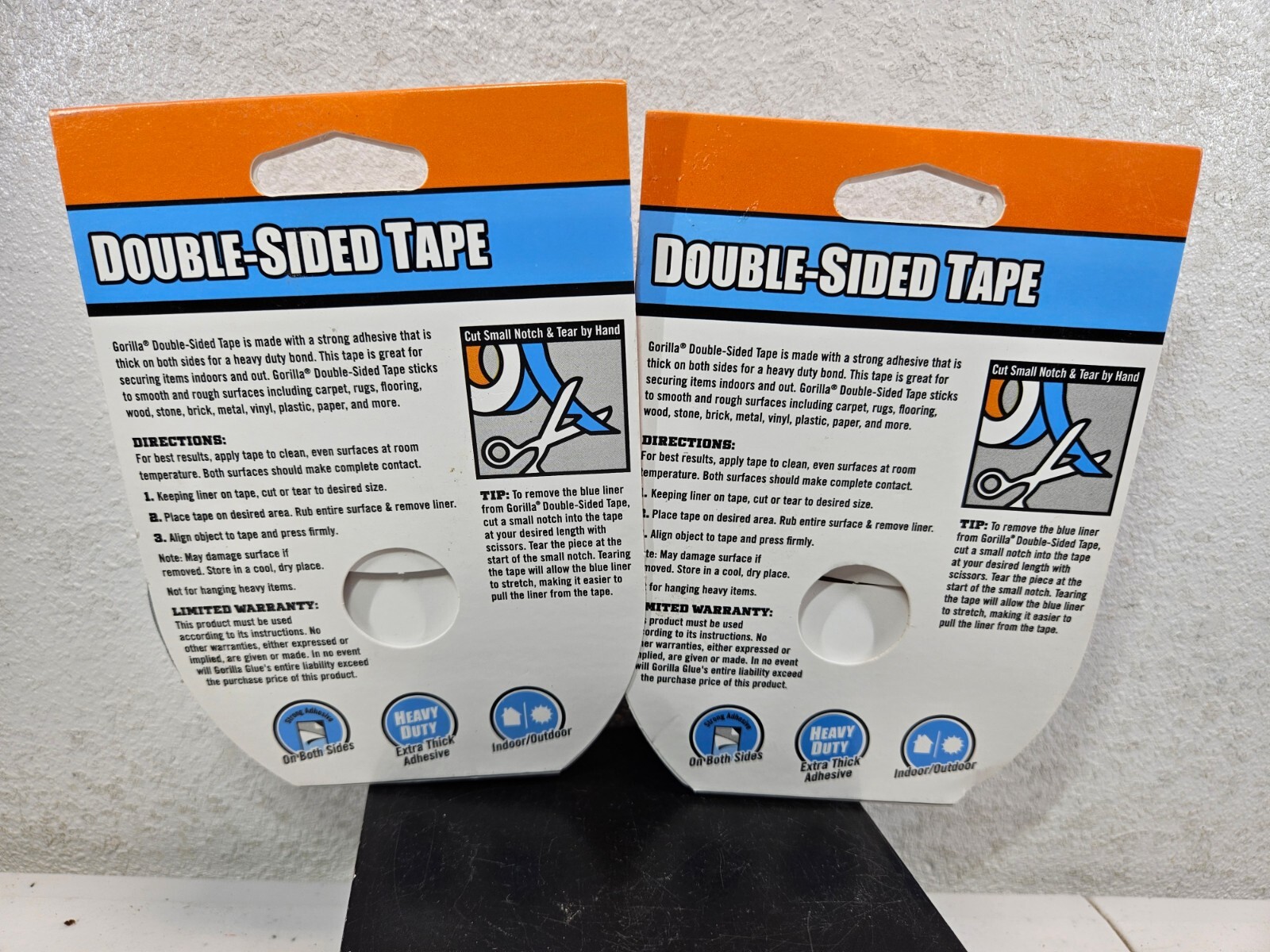 Gorilla Double-Sided Tape, 1.41″ x 8 yd, Gray | 2 PACK – NEW – FAST SHIP!💨✅