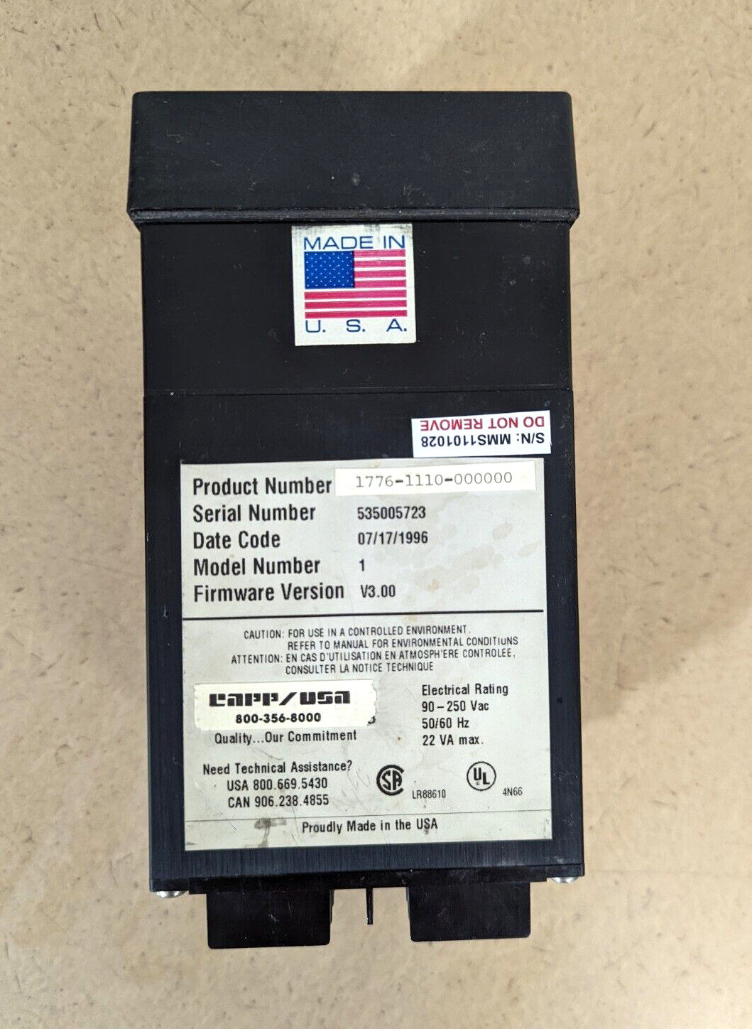 EAPP/USA 1776 Temperature Controller PN: 1776-1110-000000 90-250VAC 50/60Hz
