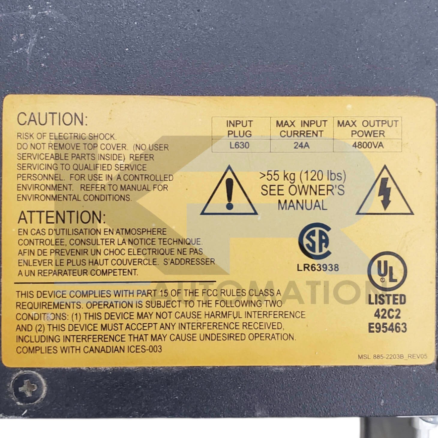 APC SURT003 Smart-UPS Tower Isolation Step-Down Transformer 208-240VAC
