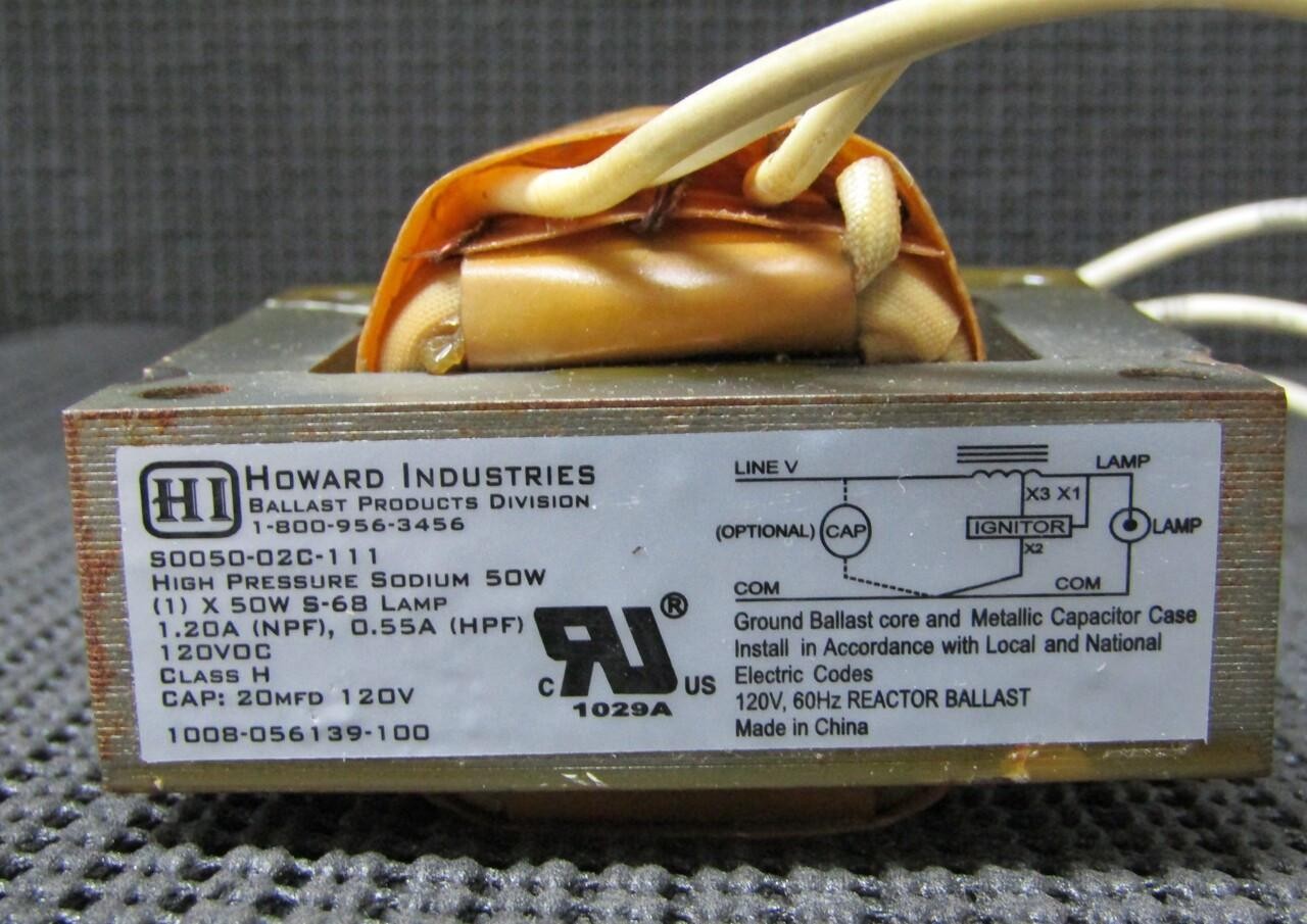 HOWARD S0050-02C-111-K 50W 120V HIGH PRESSURE SODIUM BALLAST KIT