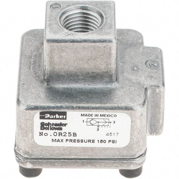 Parker 0R25B 1/4″ Quick-Exhaust Valve: 1/4″ Ports, Aluminum Body, 200psi Max