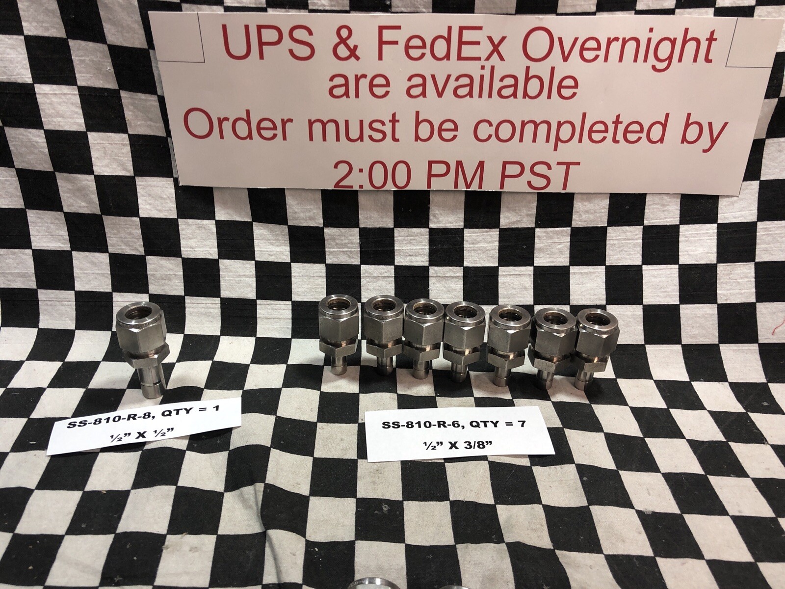 SWAGELOK Reducer 1/2″ X 3/8″, SS-810-R-6 & SS-810-R-8, LOT OF 8 #1605P4