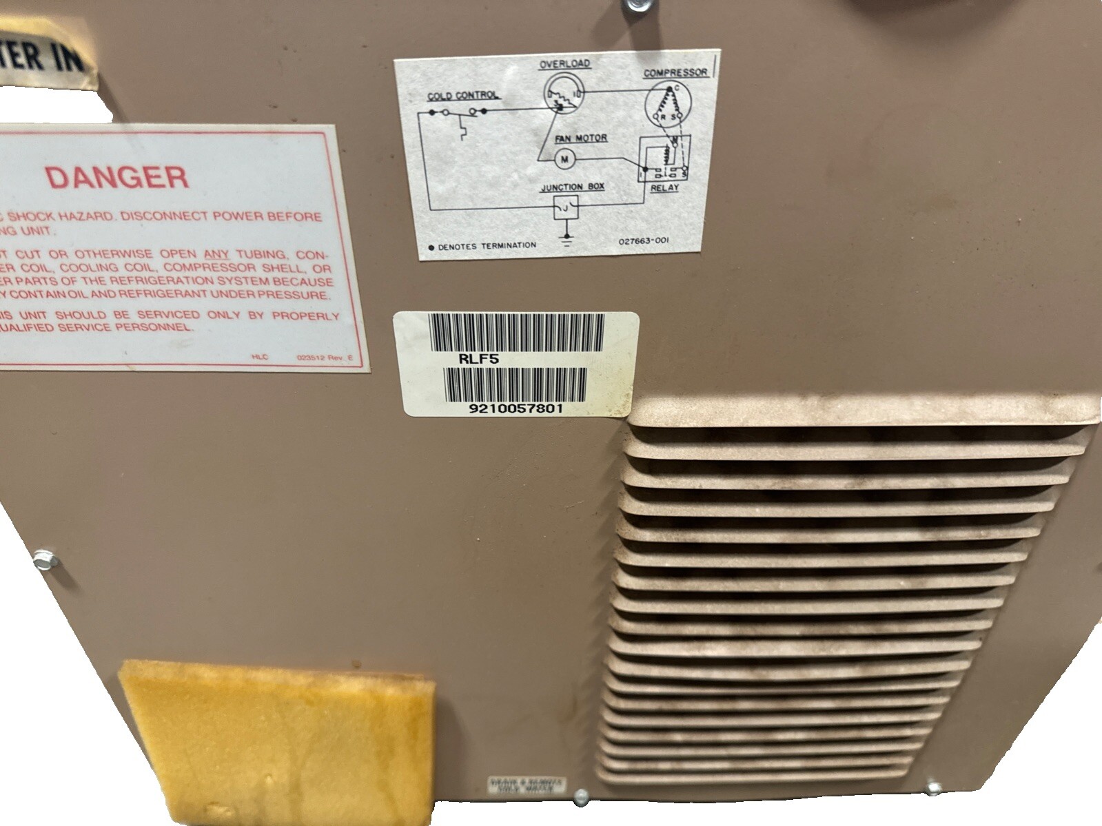 EBCO REFRIGERANT UNIT WATER COOLER 598G LR 9371 134A RLF5-100 FADAL VMC40 CNC