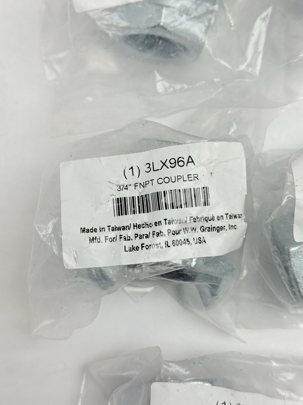 Lot Of 8, 3LX96A Grainger Coupler 3/4″ FNPT