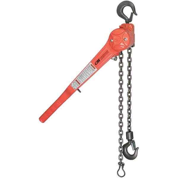 CM 4060 Manual Lever Hoist: 1,500 lb Limit, 58 lb Pull to Lift Load, 1 Chain