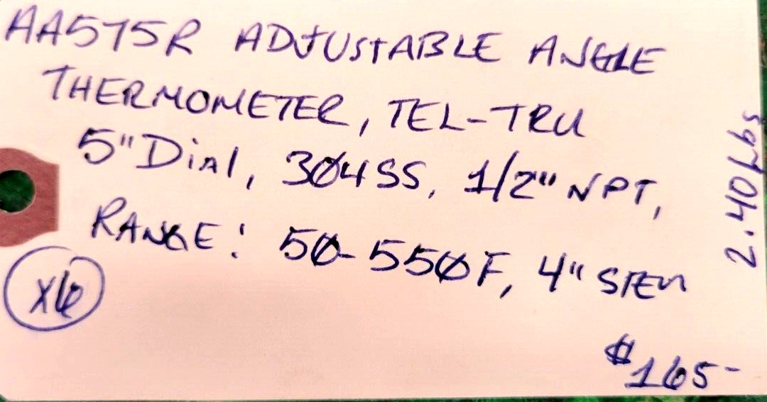 🟠TEL-TRU AA575R ADJUST ANGLE THERMOMETER PESSCO IS OFFERING 1 C083123-9-14 🗽