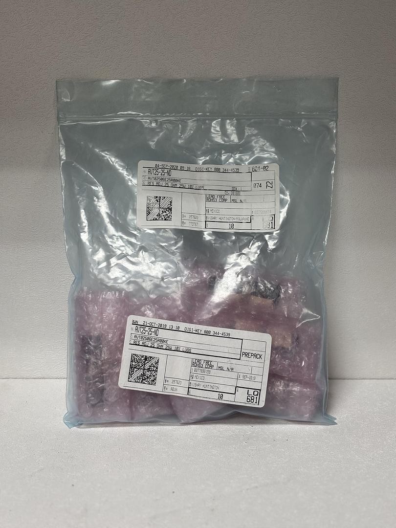 (LOT OF 6) Vishay Huntington AVT02506E25R00KE Adjustable Power Resistor GHGC-4