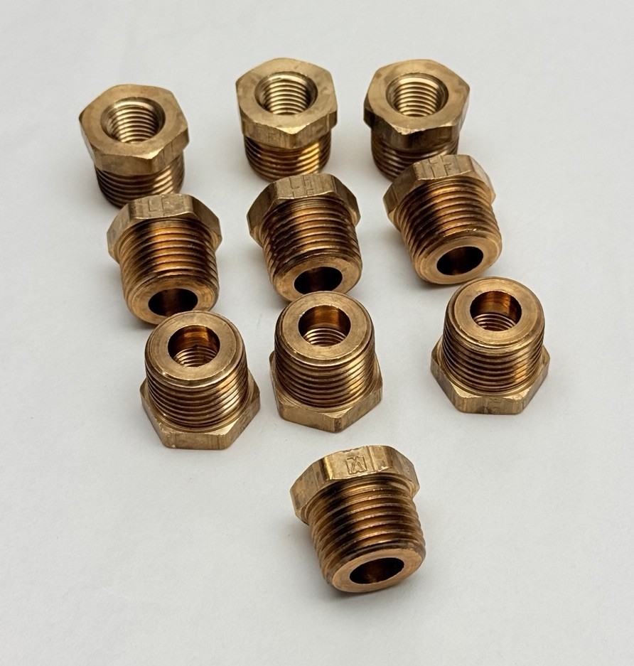 Lot Of 10, Matco DB-BU0301LF, Hex Bushing Fittings 1/2″ x 1/4″ Lead-Free