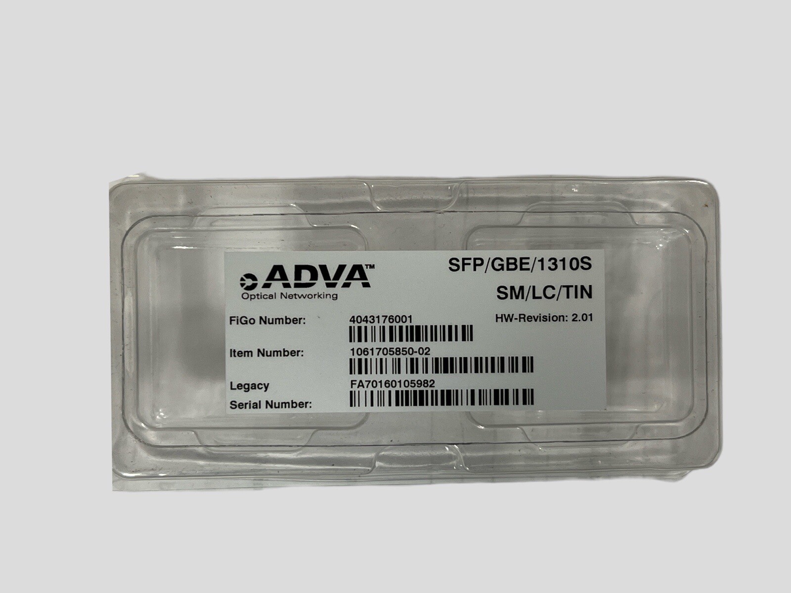 ADVA SFP/GBE/1310S SM/LC/TIN SFP, 1000BASE-LX, 1310NM, 10KM SMF, I-temp