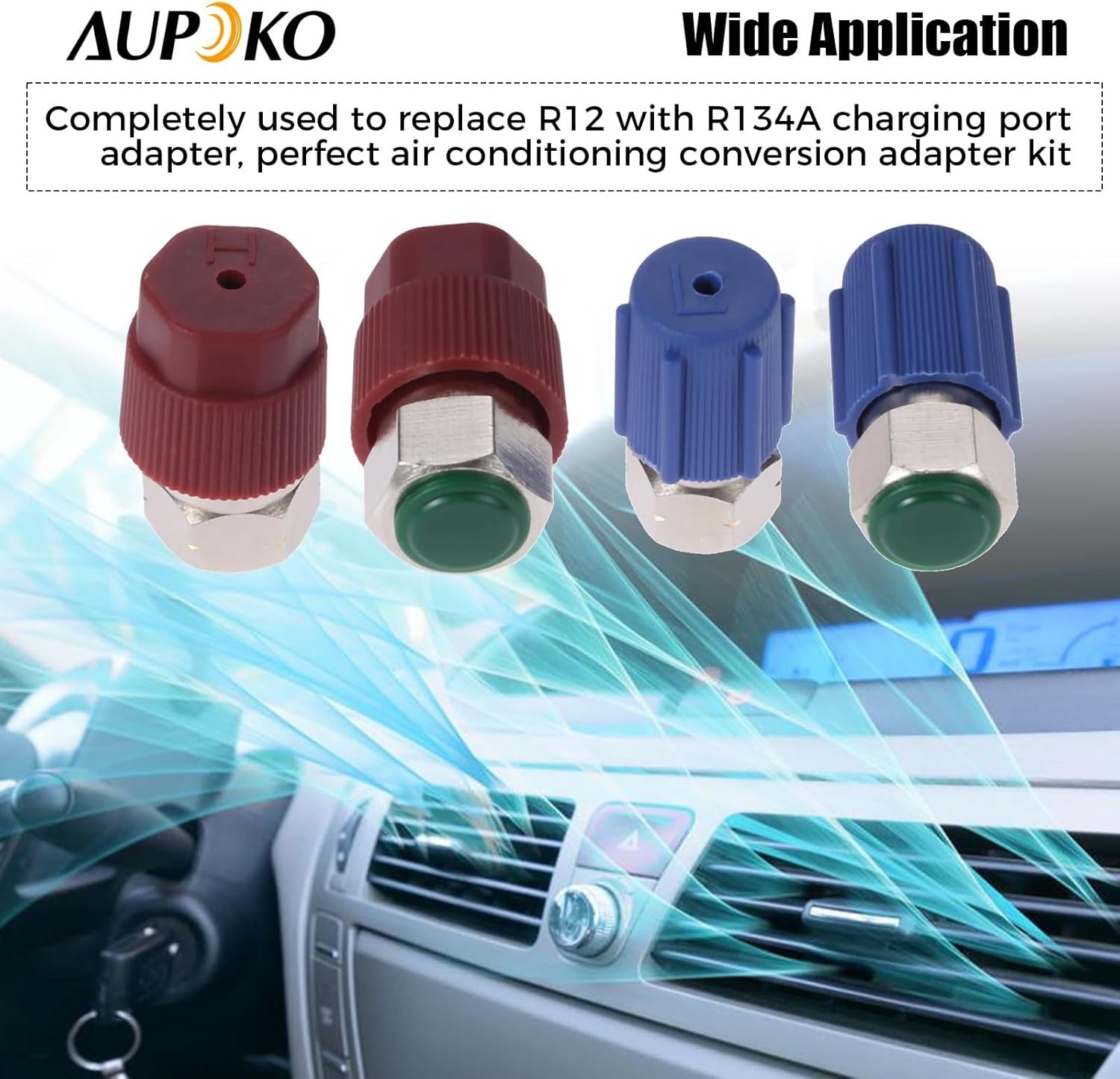 Aupoko R12 R22 to R134A Conversion Adapter Kit, R12 to R134A Retrofit Valve Fitt
