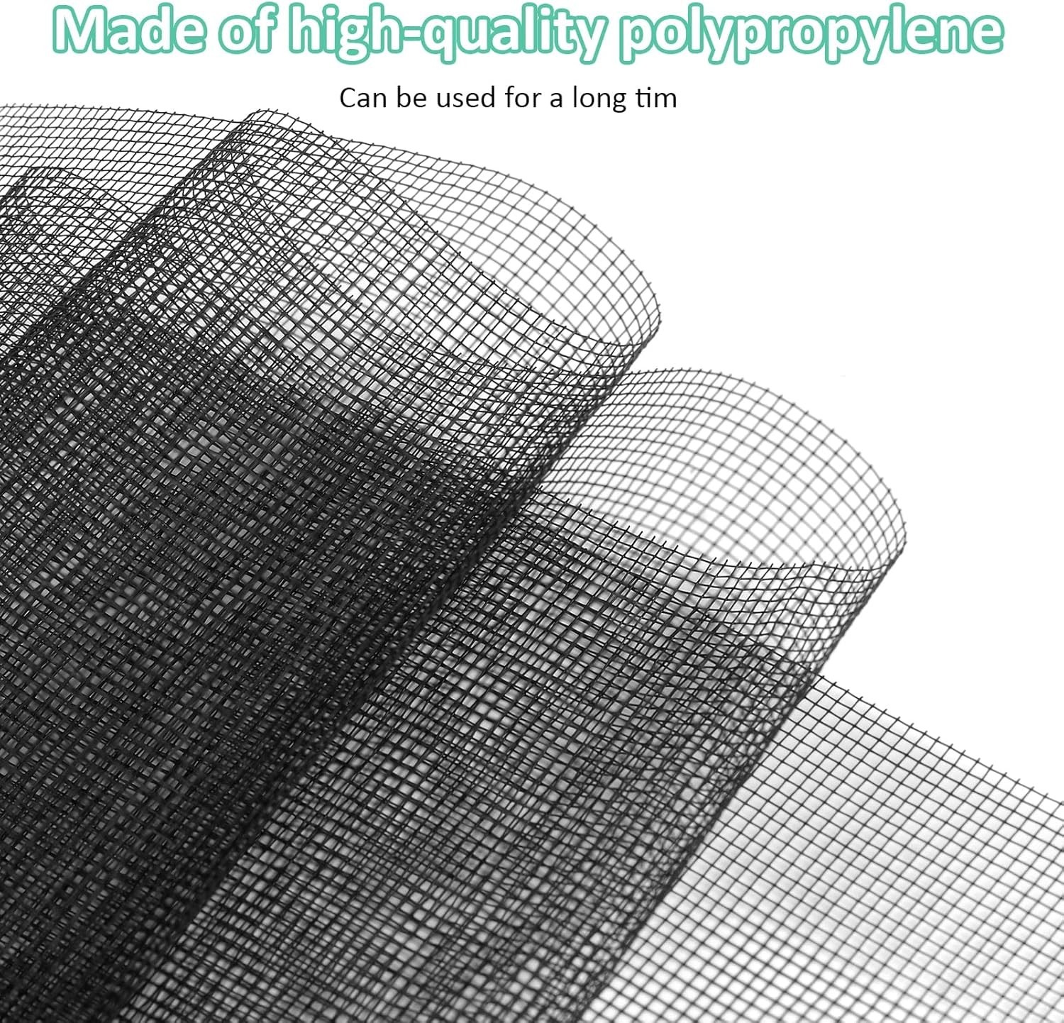 48×102 Inch Window Screen Replacement, DIY Adjustable Pet-Proof Patio Black
