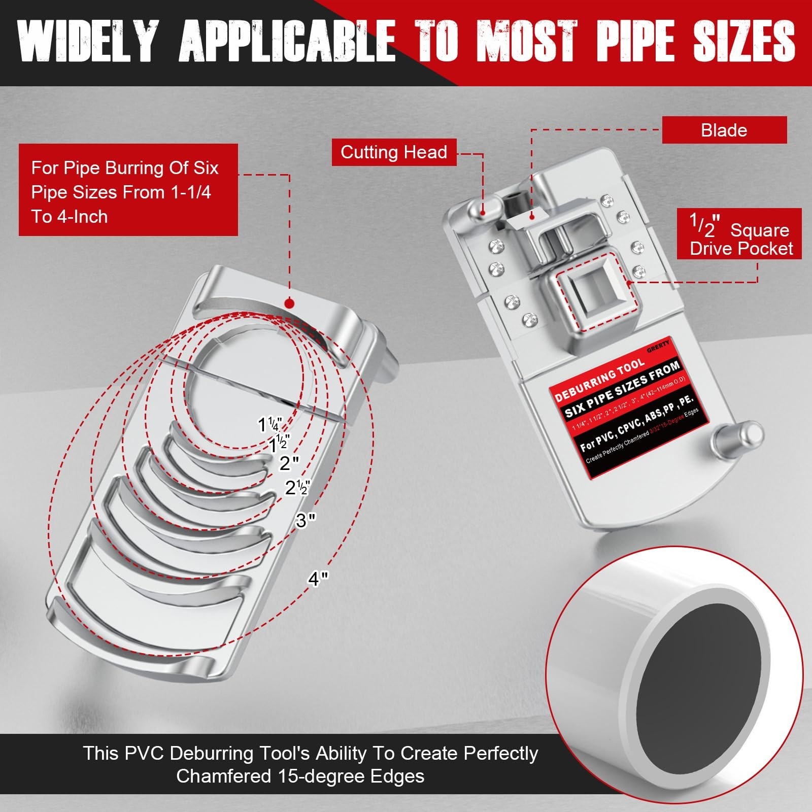 Deburring Tool for PVC Pipe, Plumbing Tools, Professional Plastic Pipe Deburr…