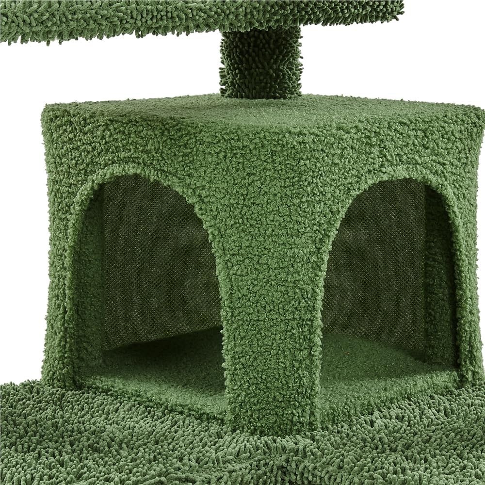 Cactus Tree Condo with Perch and Platform for Cats, Kittens 54.5″ H Green/Brown
