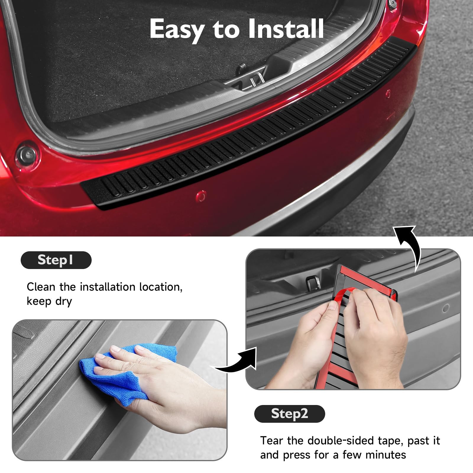 Rear Bumper Protector Guard Matte Black for SUVs