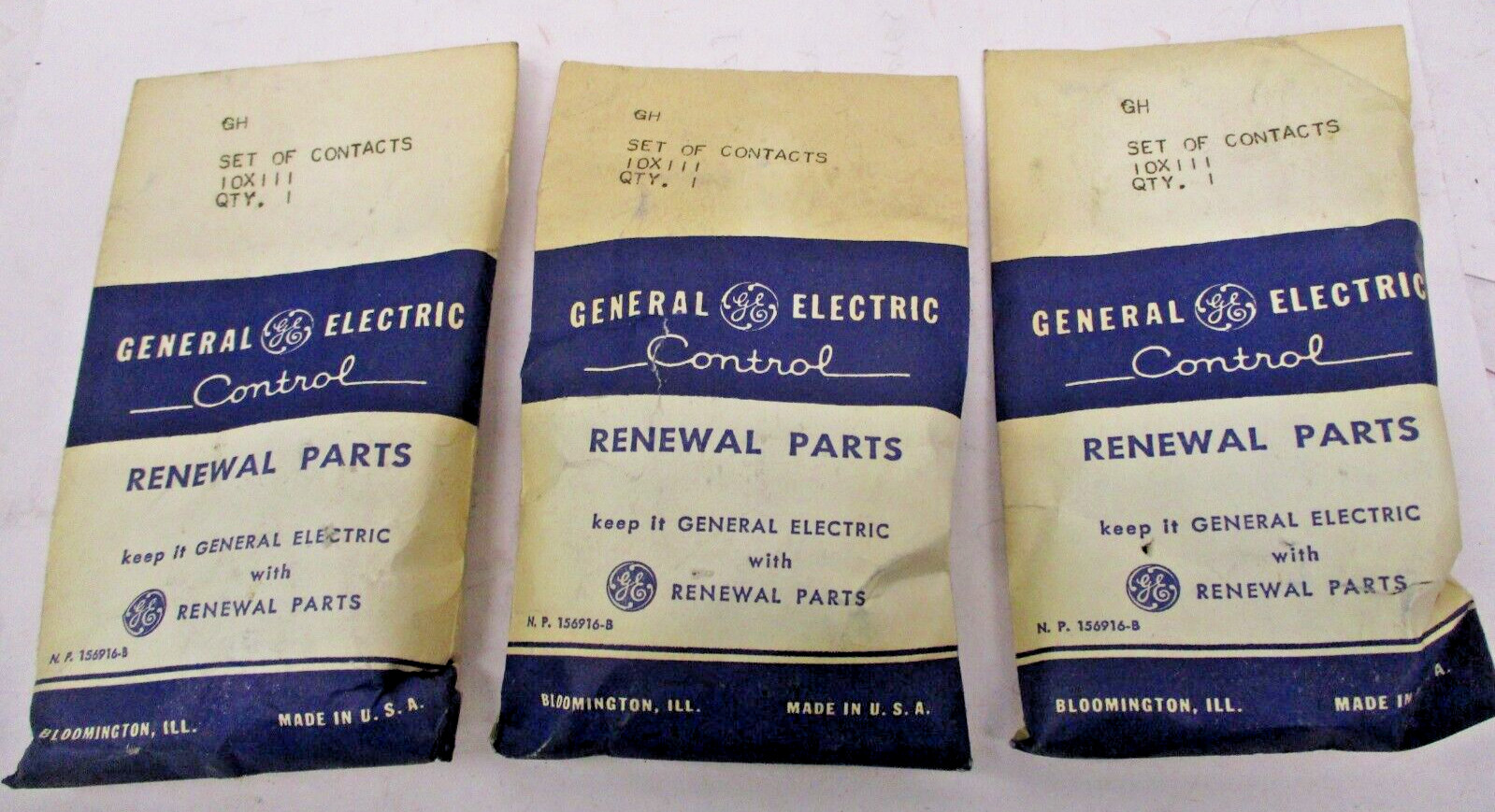 General Electric Set of Contacts 10 x 111 Renewal Parts Lot of 3 Sets A4831AES