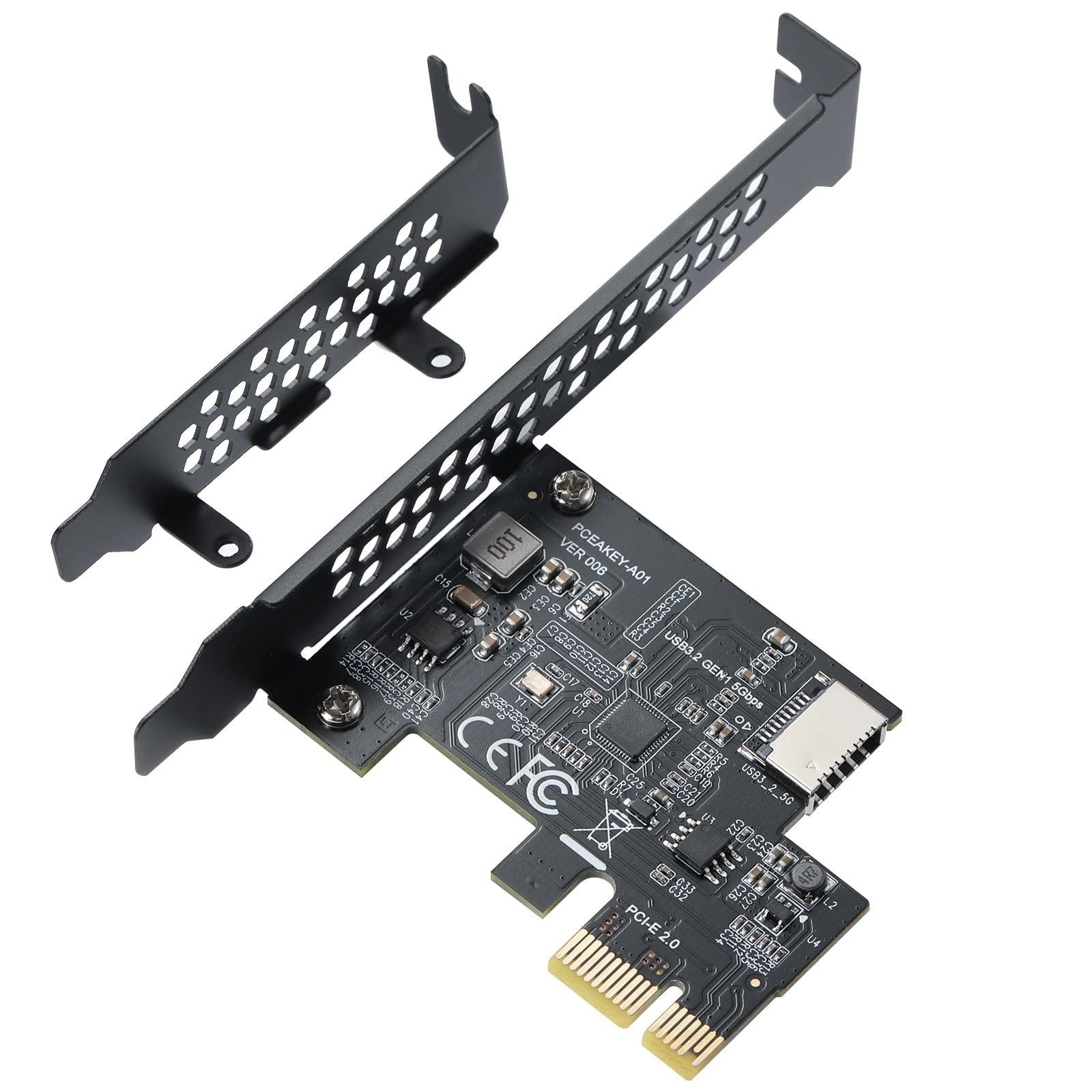 PCI-E 1X to USB 3.2 GEN1 5Gbps Type-E A-Key Expansion Card,Front Panel Type-C…