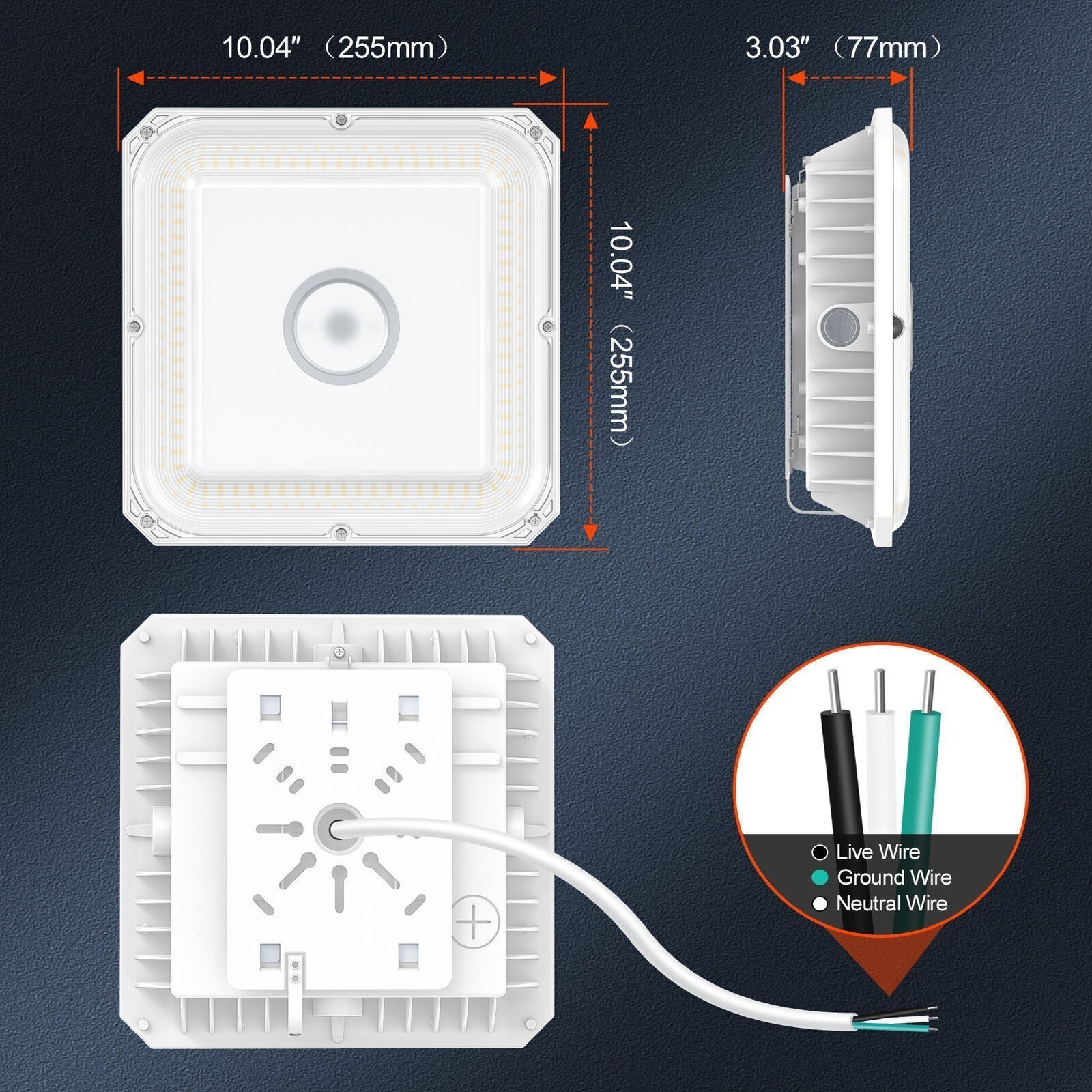 100W LED Canopy Light (400W Equiv) 13500LM LED Gas Station Parking Garage Light