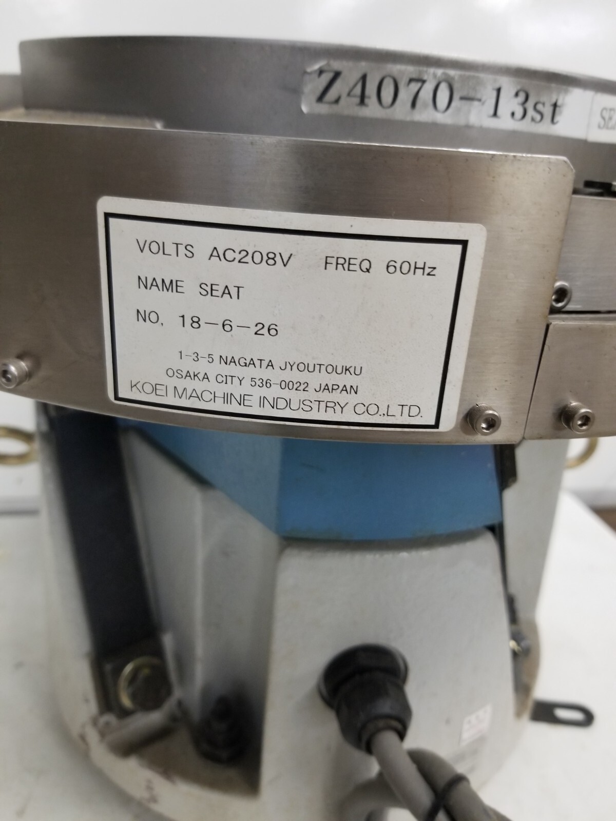 Shinko Electric ER-25B Parts Feeder 200v-ac
