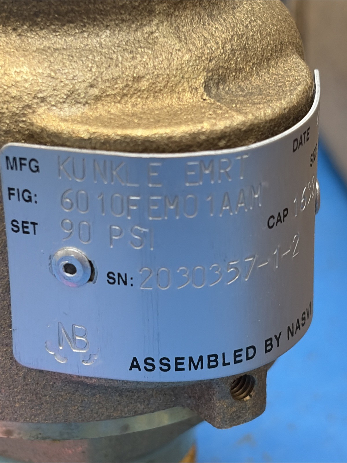 Kunkle Valve 6010FEM01AAM Sz.1 Set At 90 PSI NIB Fast 🇺🇸 Shipping + Warranty
