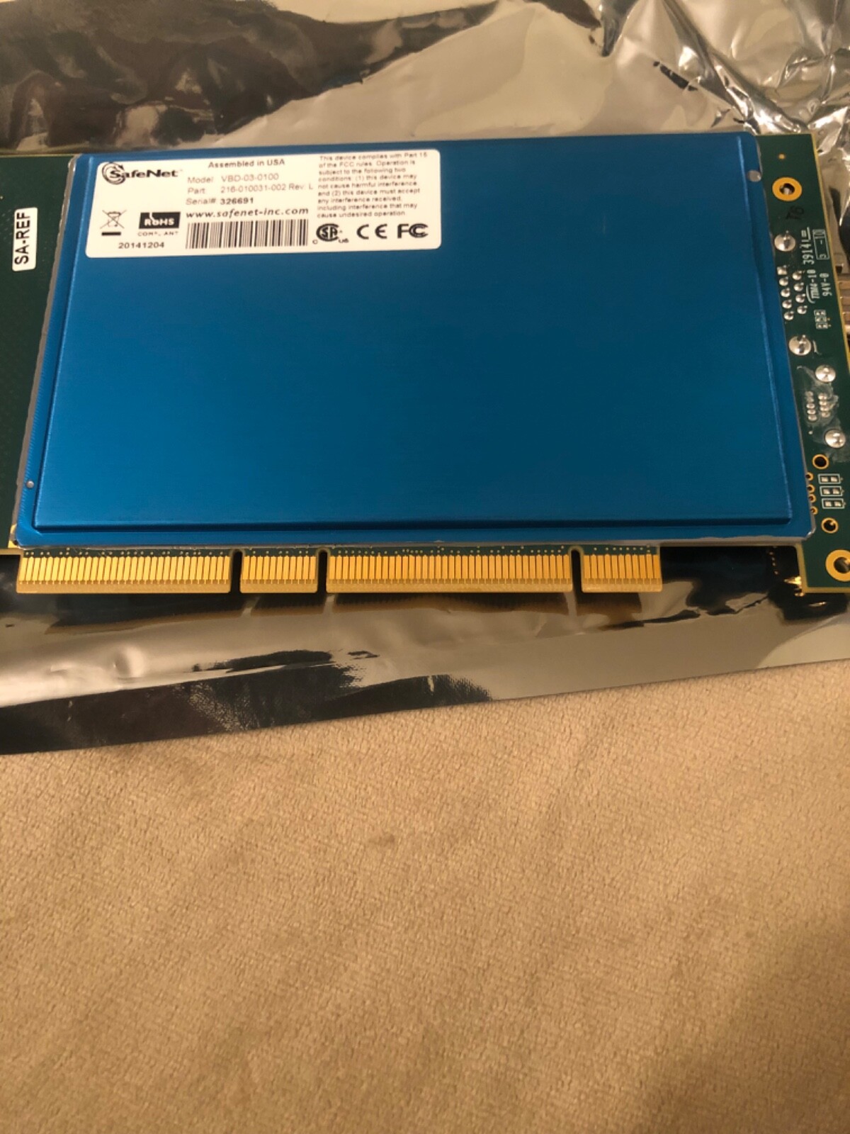 SafeNet Luna PCI Cryptographic Module VBD-03-0100 216-010031-002 Rev Li