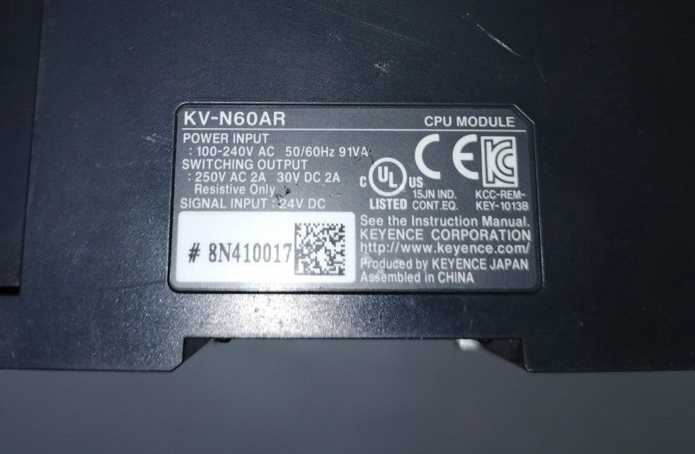 Keyence KV-N60AR KVN60AR CPU Controller Module 100-240V AC Made in Japan