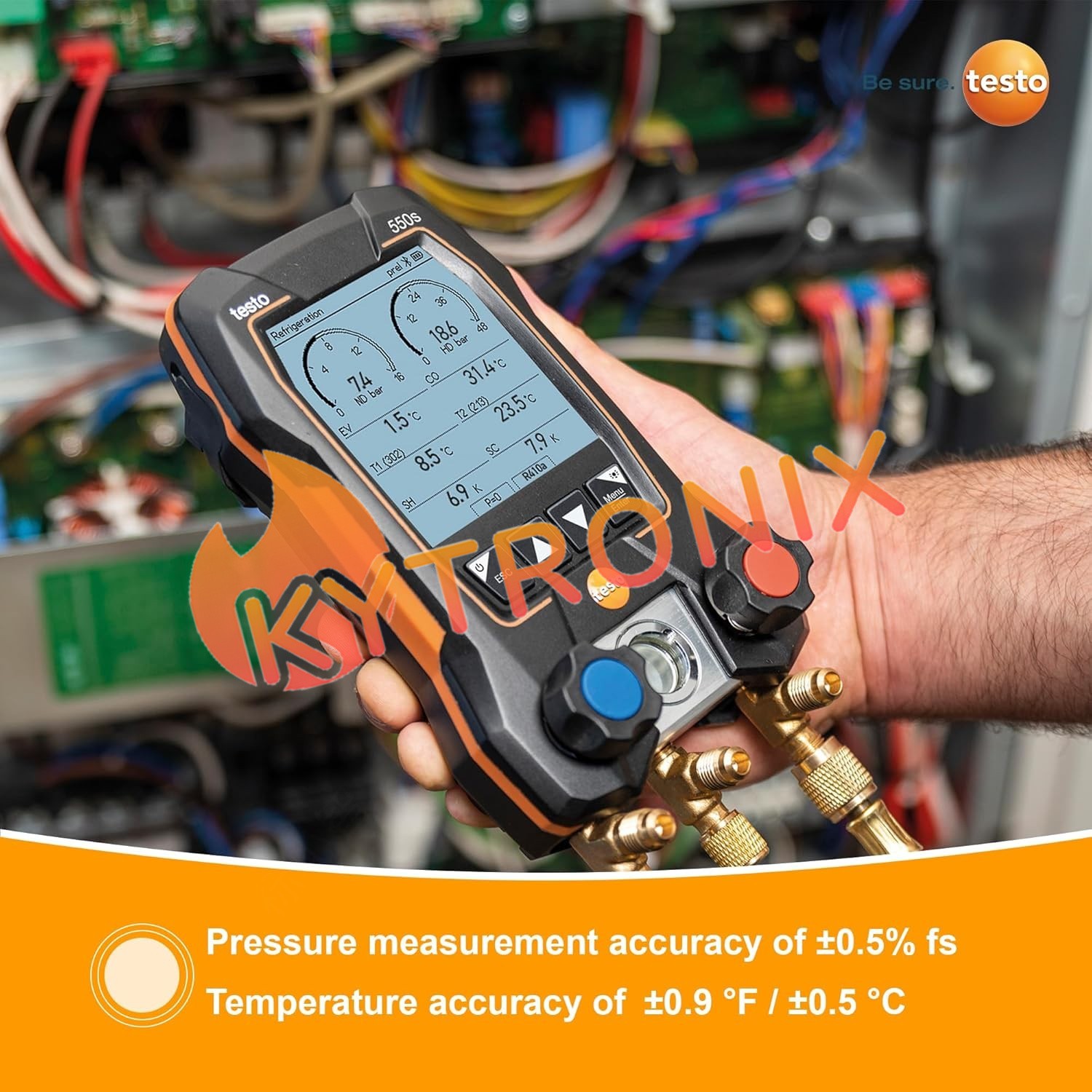 Testo 550s SMART KIT 2-Valve Digital Manifold/Wireless Temp Probe
