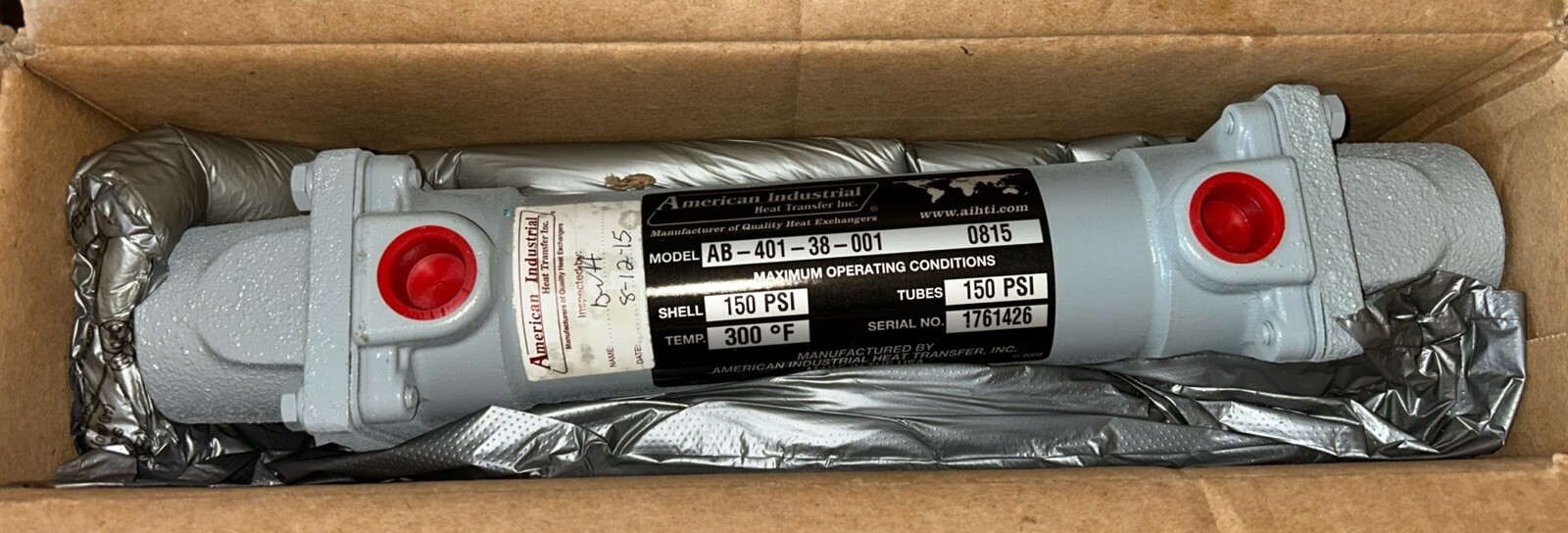NEW! AMERICAN INDUSTRIAL AB-401-38-001 0815 HEAT EXCHANGER. Q1