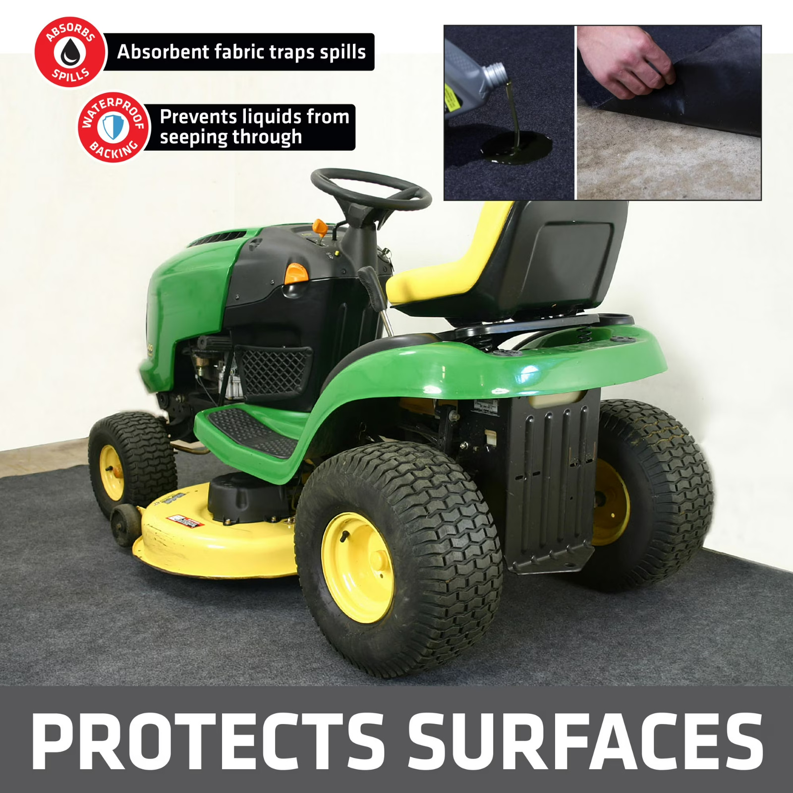Hyper Tough Garage Mat; 8 ft. Long by 5 ft. Wide – GMCW852PDQ – Waterproof Floor